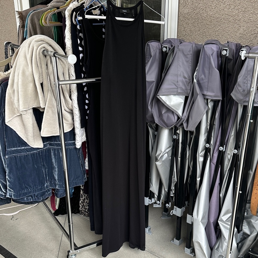 Theory Jet Black Halter Dress